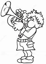 Tocando Trompeta Pages Trombeta Menino Trompete Trumpet Cornet Colorironline sketch template