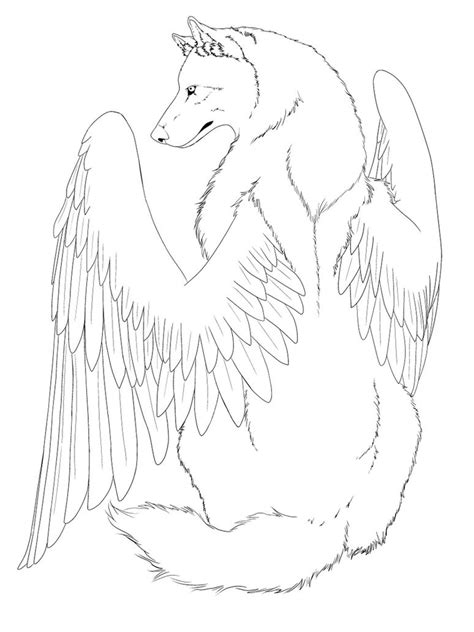 female winged wolf coloring pages coloring pages