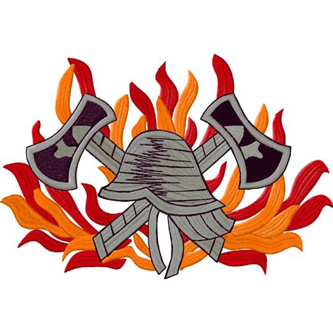 feuerwehrmotiv feuerwehr logo  gestickt