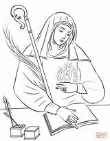 Coloring Saint Gertrude Pages Saints Printable sketch template