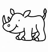 Nashorn Rhino Malvorlage Kostenlos Drucken sketch template