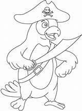 Parrot Pirate Coloring Pages sketch template