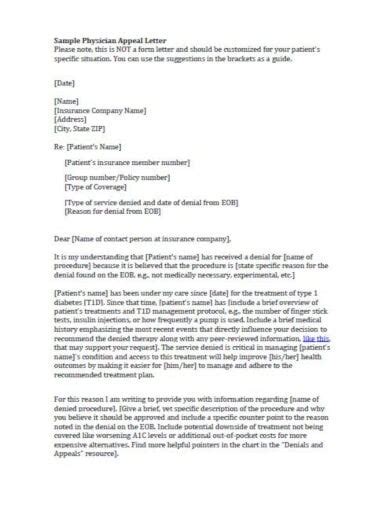 medical appeal letter templates  google docs ms word pages