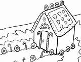 Coloring House Gingerbread Pages Printable Library Clipart sketch template