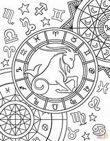 Coloring Zodiac Capricorn Sign Pages Signs Signos Printable Astrology Star Signo Adult Sheets Supercoloring Colorir Zodíaco Mandala Book Kids Gemini sketch template