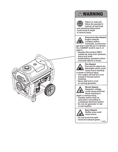 troy bilt  watt portable generator users manual page      pages