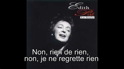 Non Vraiment Rien Tout Est Dit Lyrics Edith Piaf Good Music