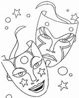 Comedy Tragedy Masks Getdrawings Drawing Mask sketch template