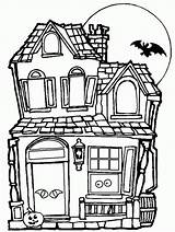 Coloring Haunted House Sheets Pages Halloween Popular sketch template