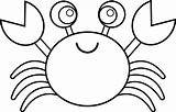 Crab Coloring Pages Crabs Cartoon Template Animal Cute Templates Printable Kids Sea Printables Creatures Uploaded User Claws Ocean sketch template