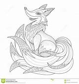 Coloring Fox Graceful Preview sketch template