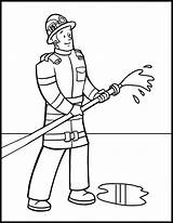 Fireman Printable Clipart Colouring Firefighter Coloring Library sketch template