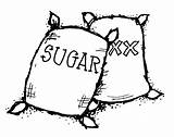 Flour Sack Pages Coloring Sugar Bag Clipart Template sketch template