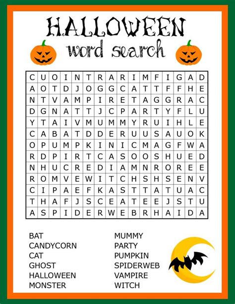 printable halloween word search worksheets halloween word