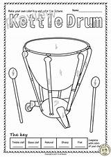 Percussion Teacherspayteachers Glockenspiel Drum Gong sketch template
