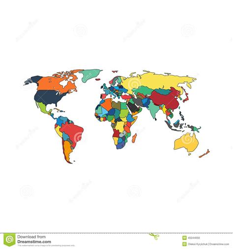 Political World Map Countries Vector Illustration Stock