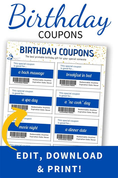 editable birthday coupons printable birthday gift birthday coupons