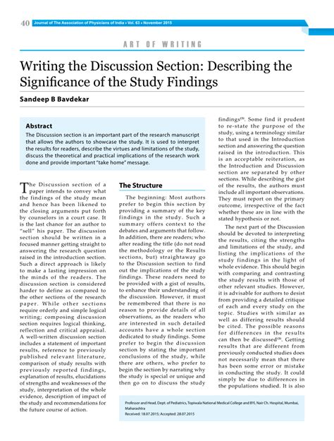 writing  discussion section describing  significance