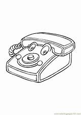 Telecom Telephone Play Coloring Printable Technology Color sketch template