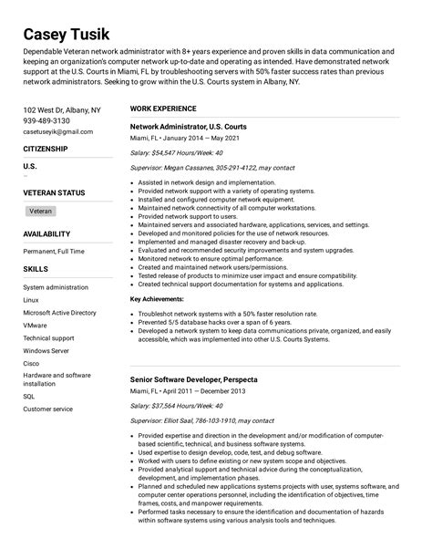 federal resume template format  examples   vrogueco