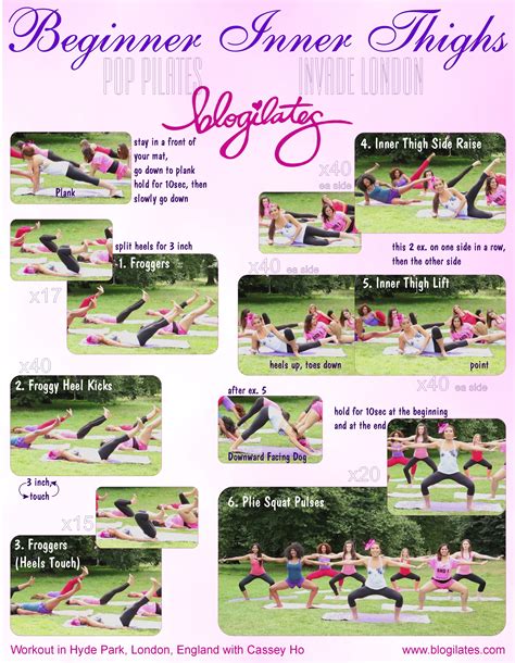 thigh workout printable blogilates