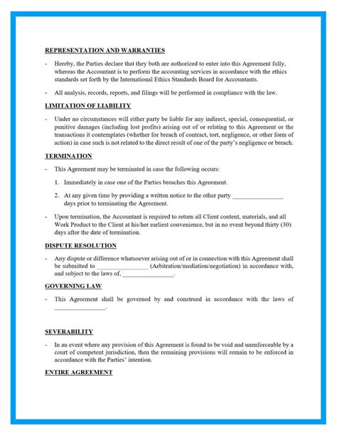 bookkeeping contract agreement template