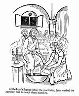 Coloring Supper Last Library Clipart Disciples Washes Feet sketch template