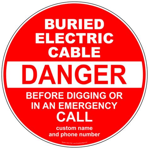 electric cable call  digging sign red