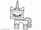 Unikitty Coloring Angry Pages Printable Kids Adults sketch template