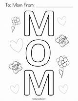 Coloring Mom Pages Mothers Mother Print Happy Letter Ll Twistynoodle Preschool sketch template