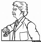 Mark Twain Coloring Pages Historical Figure Famous Thecolor sketch template