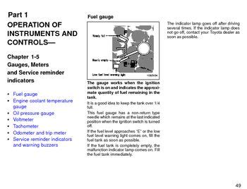 toyota land cruiser gauges meters  indicators  manual  pages