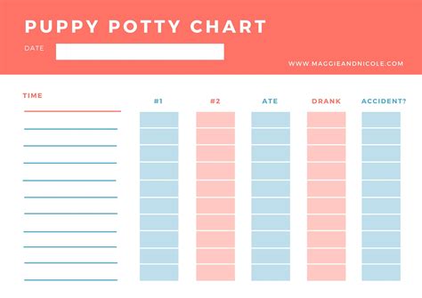 puppy potty training chart schedule puppy training potty training