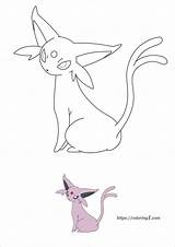 Eevee Espeon Evolutions Coloring1 sketch template