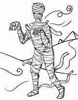Coloring Mummy Pages Halloween Coloringcafe Printable sketch template