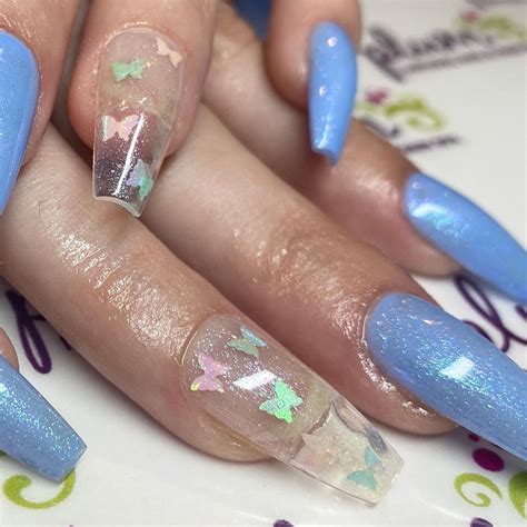plum natural nails skin  instagram encapsulated butterflies