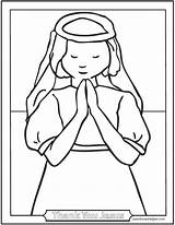 Communion Coloring Girl Pages Eucharist Praying Catholic First Printables Silhouette Holy Printable Color Drawing Jesus Pray After Print Colorings Children sketch template