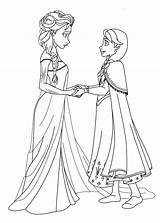 Frozen Coloring Color Kids Print Pages Two Princesses Disney Characters Children sketch template