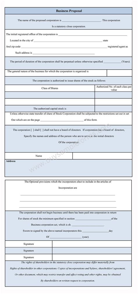 business proposal form business proposal format