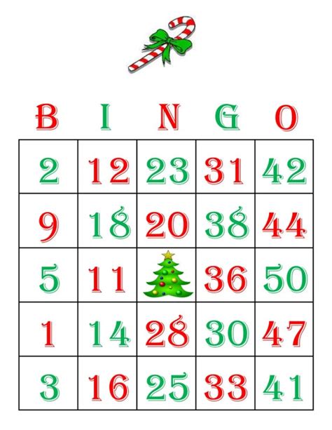 christmas bingo card set