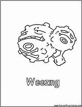 Coloring Poison Arbok Weezing sketch template