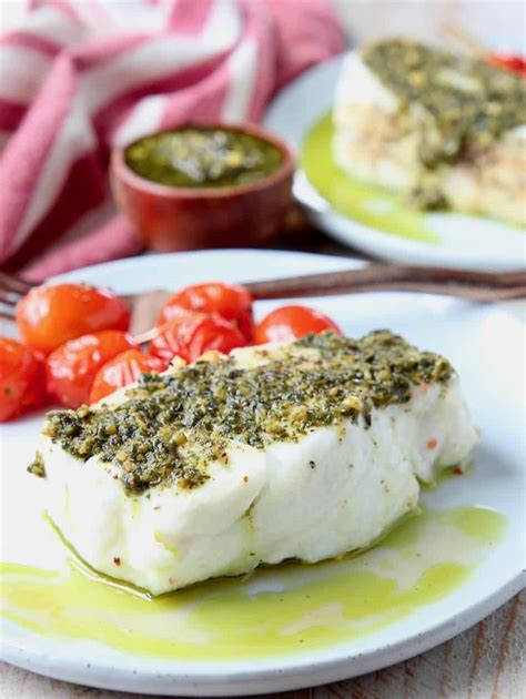 Easy Baked Chilean Sea Bass With Pesto