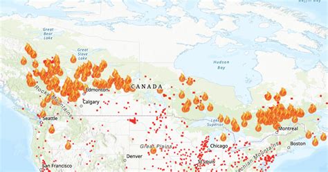 map   week forest fires   north america