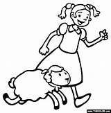 Coloring Online Pages Lamb Mary Had Little Thecolor sketch template