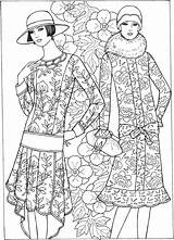 Coloring Pages Fashion Adult Book Dover Color Books Historical Stamping Sheets Adults Publications Printable Craftgossip Coloringtop Freebie Colouring 1920s Deco sketch template