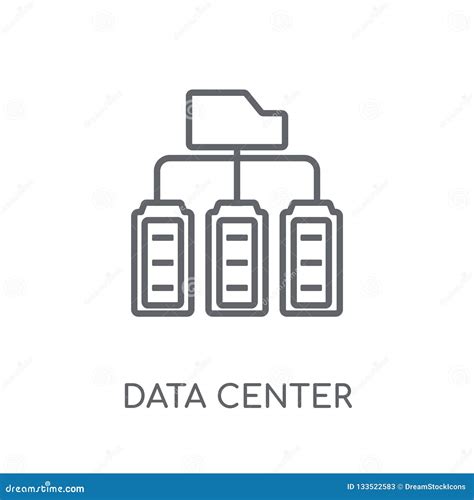 data center linear icon modern outline data center logo concept stock
