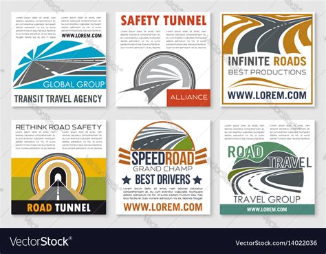 road travel and traffic safety flyer template vector image