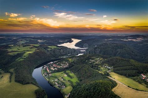 The Vltava River Is Longest River In Bohemia In Czech Republic Stock