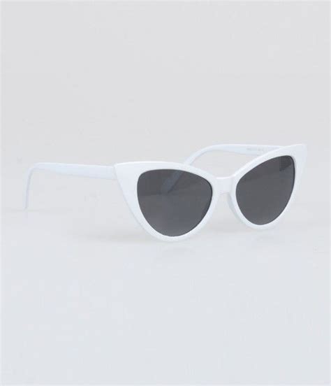 white retro pointed cat eye sunglasses cat eye sunglasses funky