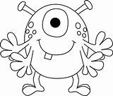 Monster Clipart Outline Alien Arm Clip Four Monsters Eyes Coloring Cartoon Pages Cliparts Eye Mycutegraphics Class Drawing Aliens Arms Little sketch template